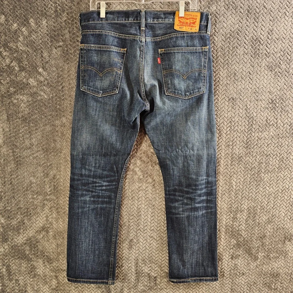 Levi Strauss 513 Slim‎ Straight Jeans Mens W33 L30 Medium Wash Denim